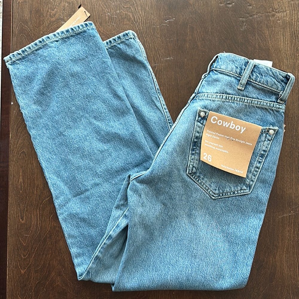 NWT Reformation Cowboy High Rise Straight Jeans